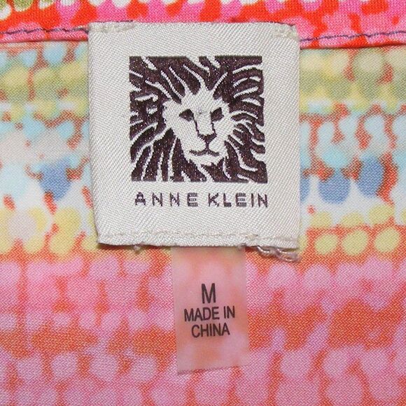 ANNE KLEIN Top, M, Multicolor, Sleeveless, Tank/Shell, Lion Hardware, stripes - Picture 9 of 11